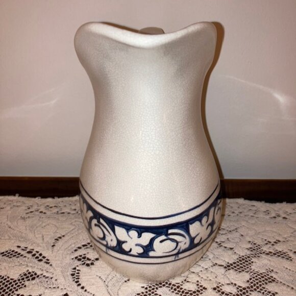 Large Dedham Pottery Potting Shed Bunny Design Ceramic Pitcher 9.5" - Picture 3 of 6